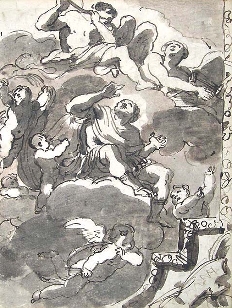 Felice Giani, study after a baroque fresco